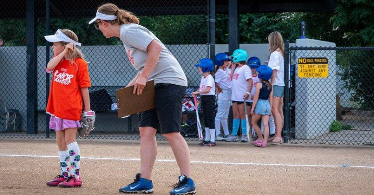 A community softball game