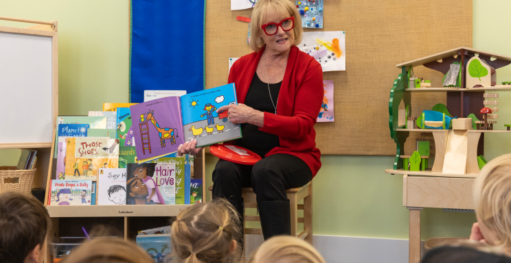 Adult reading to children