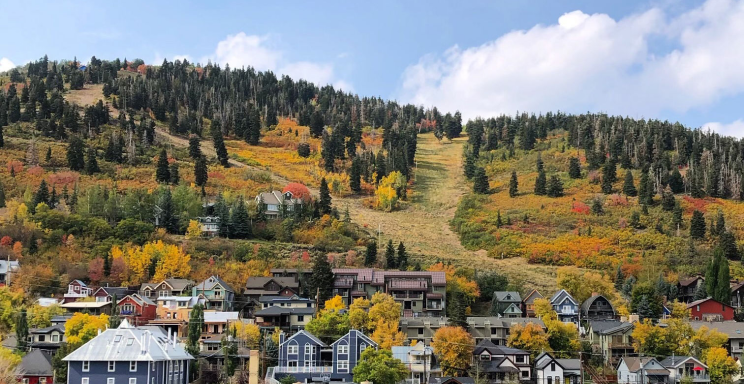 View of mountain town